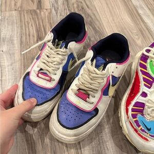 Nike Multicolor Sneakers with Blue and Pink Accents